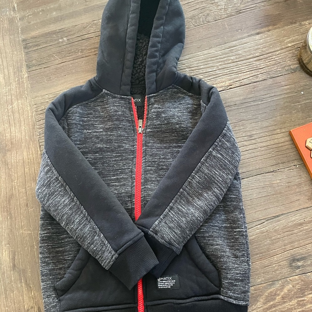 Cozy fleece lined hoody zip up jacket